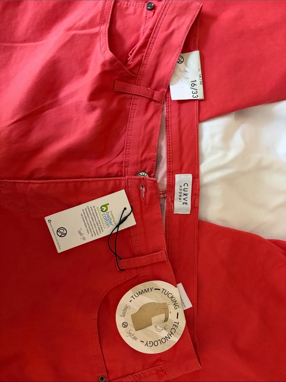 Curve Appeal Label Salmon color Straight-Leg capri Pants